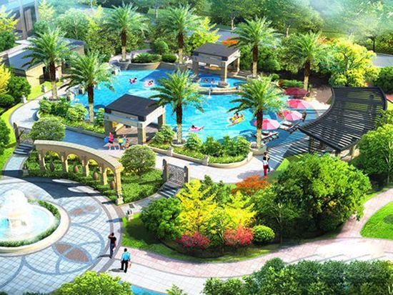 惠州瀾山名苑水景噴泉游泳池水處理